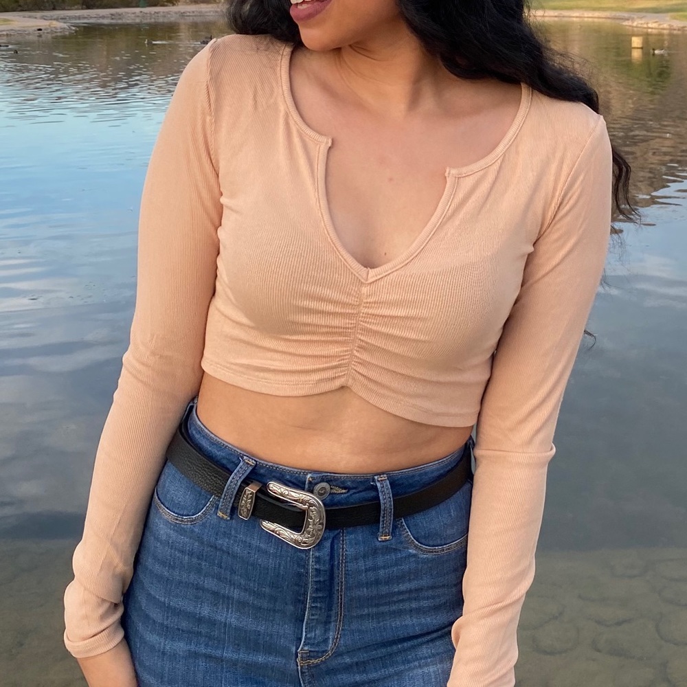 Nude crop top